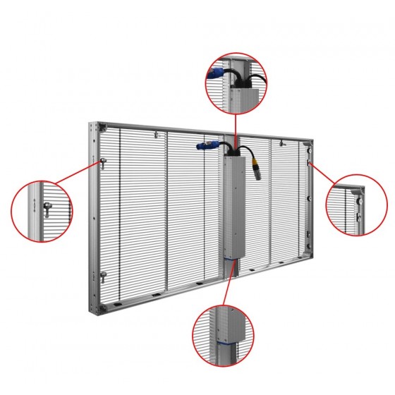 Painel de Led Transparente Indoor P2.6-5.2 - 1000x1000mm