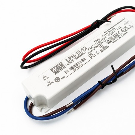 Transformador LED MW 18W 1.5A 12V IP67