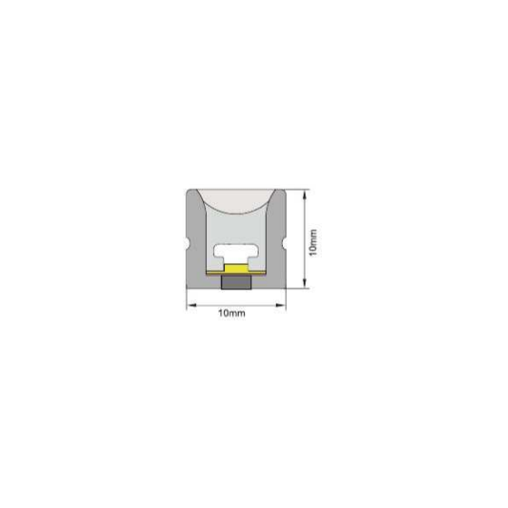 Mangueira led Silicone -12V-10x10mm - Branco frio -10W/mt- 1cm cut-IP67